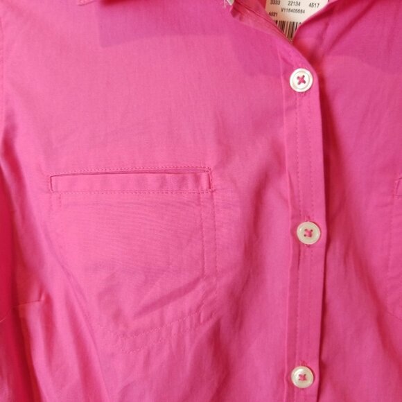 Van Heusen pink 3/4 sleeves button down shirt M - Picture 4 of 7